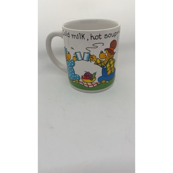 1987 Princess House The Berenstain Bears Mug Cup Picnic Ice Cream Soda Milk Soup - Picture 1 of 6